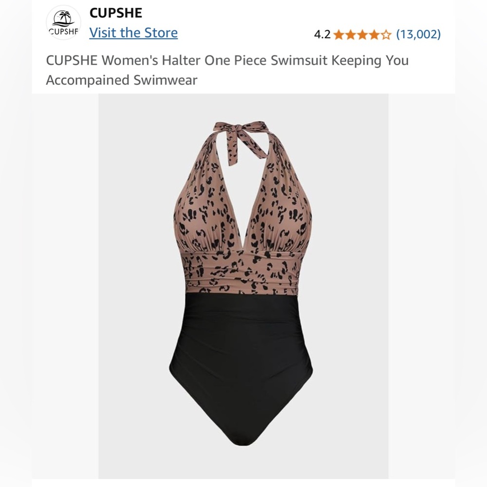 CUPSHE Women's Halter One Piece Swimsuit